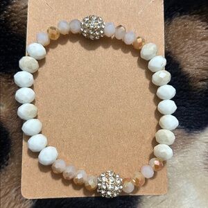 Beaded Bracelet with Rhinestone Accents
